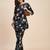 Printed v neck tunic with trousers