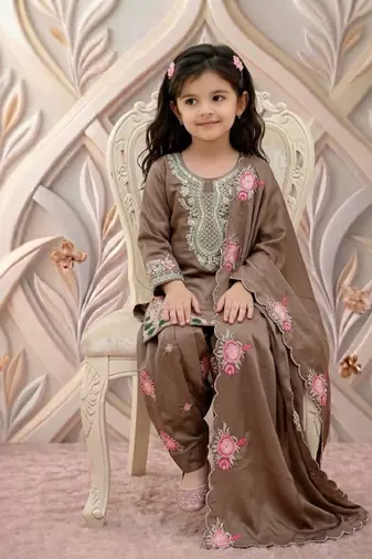  kids collection  kids wear heavy embroidery sequence work kurta set