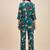 Turquoise printed tunic & trousers co ord