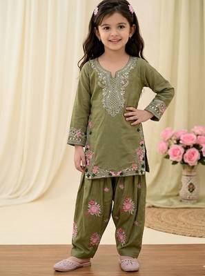  kids collection  kids wear heavy embroidery sequence work kurta set 3
