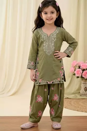  kids collection  kids wear heavy embroidery sequence work kurta set