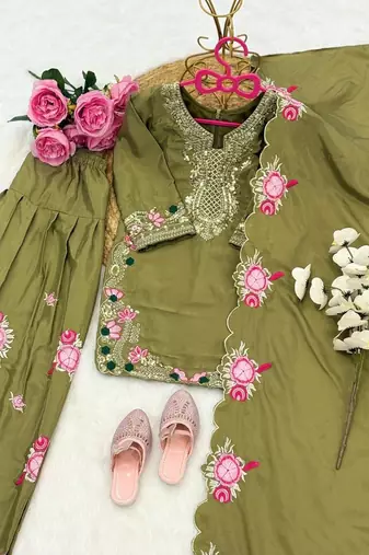  kids collection  kids wear heavy embroidery sequence work kurta set
