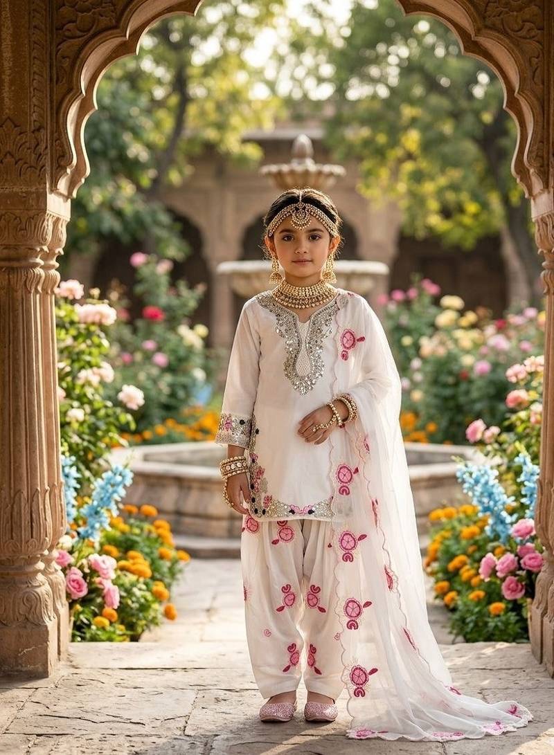 New kids collection trendy stylish kids wear heavy embroidery sequence work kurta set