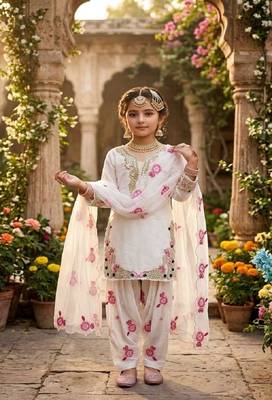  kids collection  kids wear heavy embroidery sequence work kurta set 2