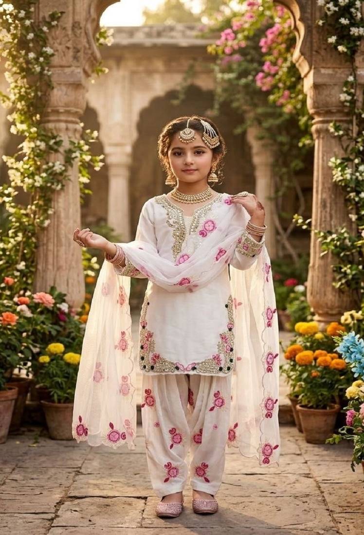 New kids collection trendy stylish kids wear heavy embroidery sequence work kurta set