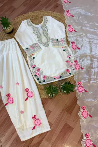  kids collection  kids wear heavy embroidery sequence work kurta set