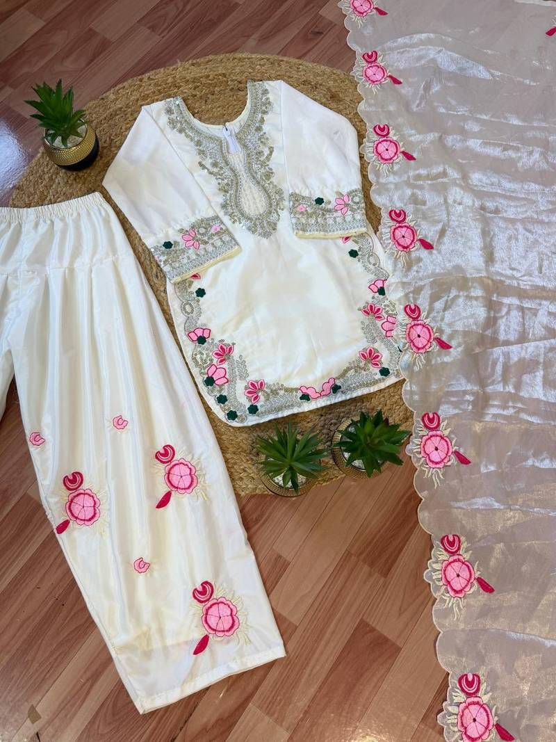 New kids collection trendy stylish kids wear heavy embroidery sequence work kurta set