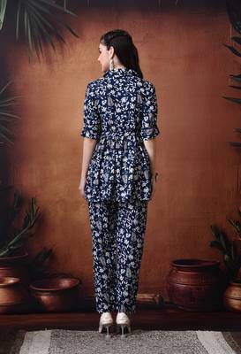 printed v neck tunic & trousers co ords 2
