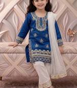 Trendy kids wedding wear heavy embroidery coding sequence work kurta set