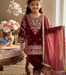 Trendy kids wedding wear heavy embroidery coding sequence work kurta set