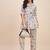 White & pink printed tunic & trousers co ord