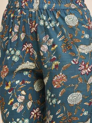 Floral printed cotton tunic & trousers set 4