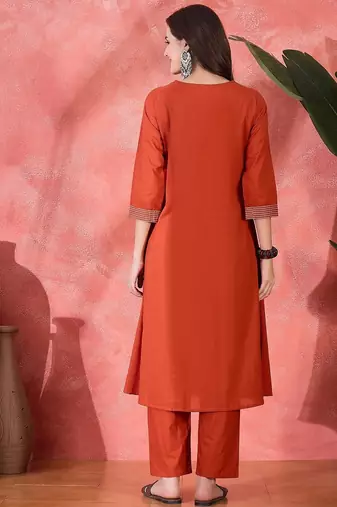 Orange v neck tunic with palazzo co ords