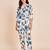 Printed v neck tunic with trousers