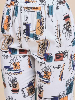 Printed v neck tunic with trousers 2