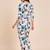 Printed v neck tunic with trousers