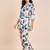 Printed v neck tunic with trousers