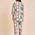 Abstract printed v neck tunic with trousers