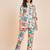Abstract printed v neck tunic with trousers