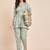 Sea green printed tunic & trousers co ord