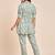 Sea green printed tunic & trousers co ord