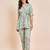 Sea green printed tunic & trousers co ord