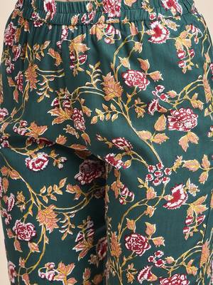 Green printed tunic & trousers co ord 2