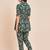 Green printed tunic & trousers co ord
