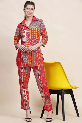 Printed shirt & trousers co ord