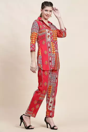 Printed shirt & trousers co ord