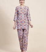 Printed top with trousers co ords