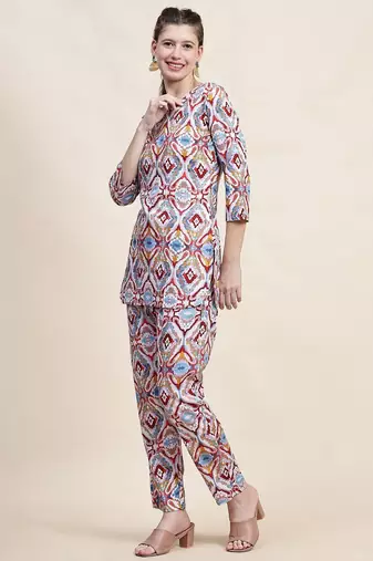 Printed top with trousers co ords