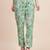 Sea green floral printed mandarin collar tunic & trousers