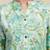 Sea green floral printed mandarin collar tunic & trousers