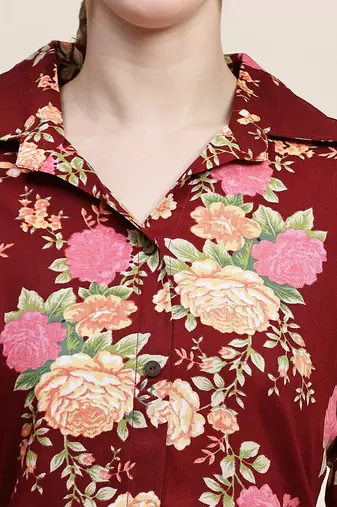 Printed shirt with trousers co ords