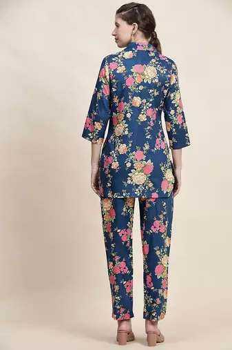 Printed shirt  with trousers co ords