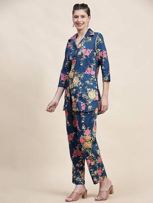 Printed shirt  with trousers co ords 5