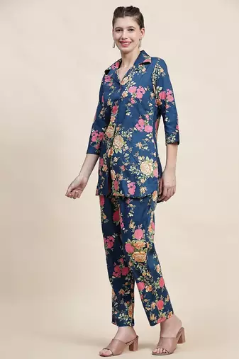 Printed shirt  with trousers co ords