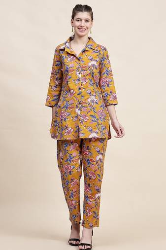 Printed shirt & trousers co ord