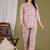 Casual printed v neck tunic with trousers