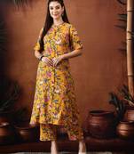 Floral printed cotton tunic & palazzo set
