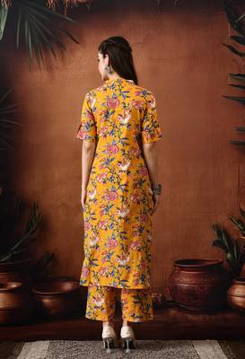 Floral printed cotton tunic & palazzo set 3