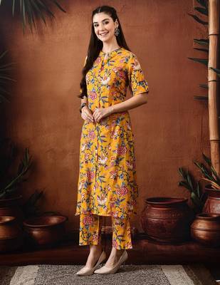 Floral printed cotton tunic & palazzo set 4