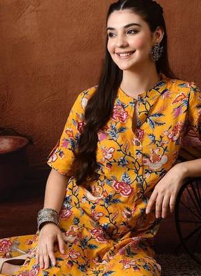 Floral printed cotton tunic & palazzo set 5