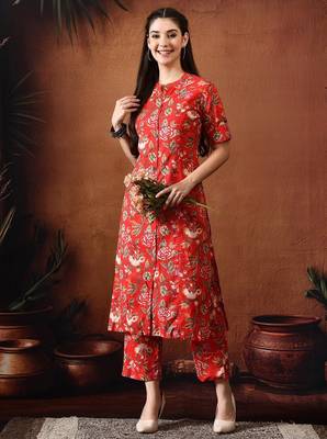 Red printed tunic with palazzo co ords 2