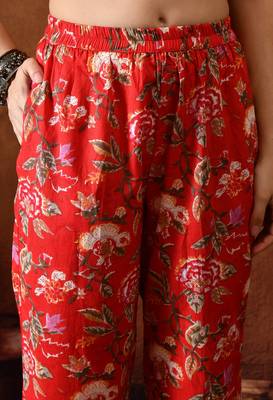Red printed tunic with palazzo co ords 3