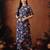 Blue printed cotton tunic with palazzo co ords