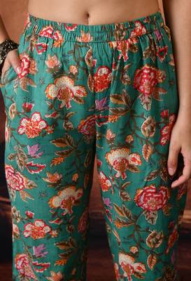 Floral printed mandarin collar tunic with palazzo set 2