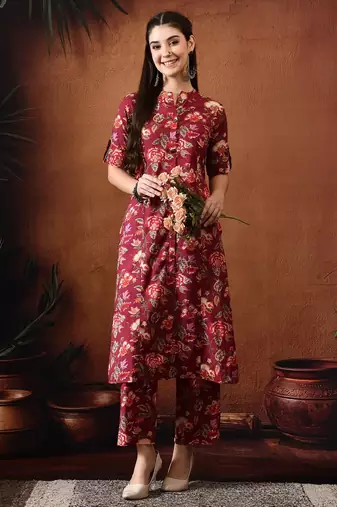 Ethnic printed tunic and palazzo set