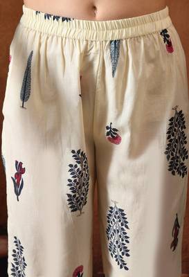 Off white printed tunic & palazzo co ords 2